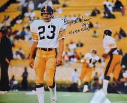 Autographed MIKE WAGNER "4X SB Champ" 11x14 Pittsburgh Steelers photo