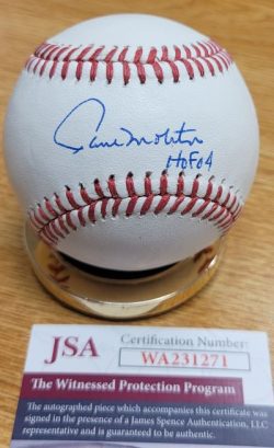 Autographed PAUL MOLITOR "HOF 04" Official Major League Baseball JSA Witness