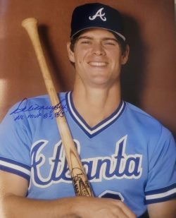 AUTOGRAPHED DALE MURPHY "NL MVP 82,83" 16x20 Atlanta Braves photo