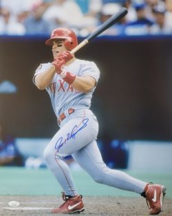 Autographed IVAN RODRIGUEZ Texas Rangers 16x20 photo JSA