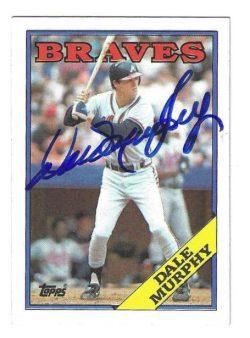 Autographed DALE MURPHY Atlanta Braves 1988 Topps Card