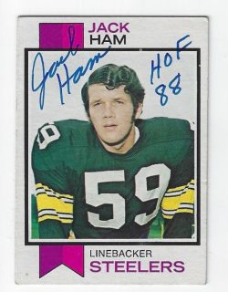 Autographed 1973 Topps JACK HAM Pittsburgh Steelers Rookie card #115
