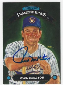 Autographed PAUL MOLITOR Milwaukee Brewers 1992 Donruss Diamond King