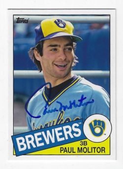 Autographed PAUL MOLITOR Milwaukee Brewers 2013 Topps Archives