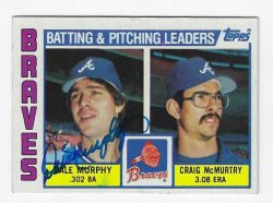 Autographed DALE MURPHY Atlanta Braves 1984 Topps Card