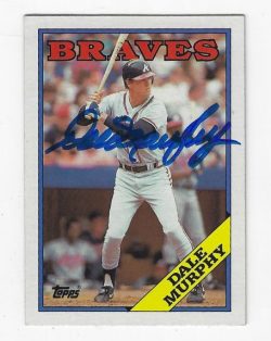 Autographed DALE MURPHY Atlanta Braves 1988 Topps Card