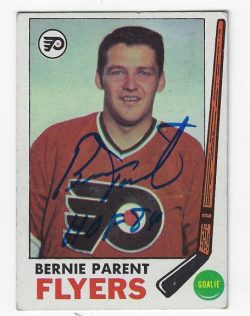 Autographed  Bernie Parent 1969-70 Topps Philadelphia Flyers card #89