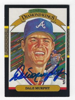 Autographed DALE MURPHY Atlanta Braves 1987 Donruss Diamond King Card