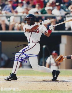 AUTOGRAPHED  REGGIE SANDERS 8x10 Atlanta Braves Photo