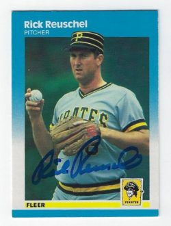 Autographed RICK REUSCHEL Pittsburgh Pirates 1987 Fleer Card