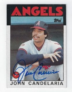 Autographed JOHN CANDELARIA California Angels 1986 Topps Card