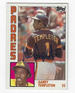 Autographed GARRY TEMPLETON San Diego Padres 1984 Topps Card