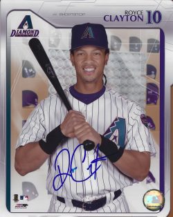 Autographed ROYCE CLAYTON 8x10 Arizona Diamondbacks Photo
