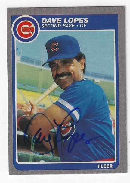 Autographed DAVEY LOPES Chicago Cubs 1985 Fleer Card - Main Line Autographs