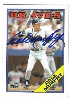 Autographed DALE MURPHY Atlanta Braves 1988 Topps Card