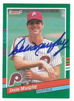 Autographed DALE MURPHY Philadelphia Phillies 1991 Donruss Card