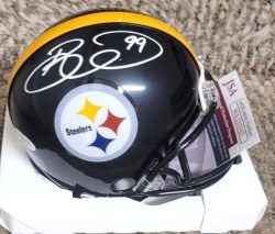Autographed BRETT KEISEL Pittsburgh Steelers Mini Helmet JSA Witness COA