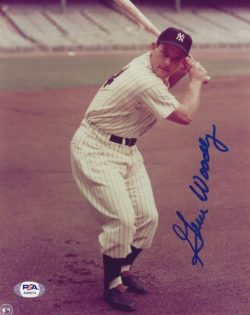 AUTOGRAPHED  GENE WOODLING 8x10 New York Yankees Photo PSA