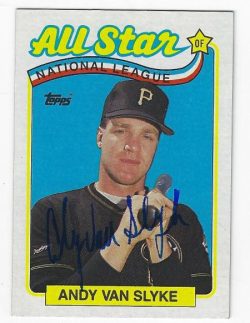 Autographed ANDY VAN SLYKE Pittsburgh Pirates 1989 Topps Card