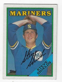 Autographed STEVE SHIELDS Seattle Mariners 1988 Topps Card
