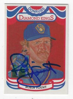 Autographed ROBIN YOUNT Milwaukee Brewers 1984 Donruss Diamond King Card