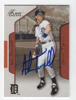 Autographed ALAN TRAMMELL Detroit Tigers 2003 Flair Greats Card