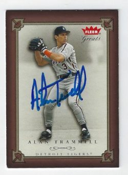 Autographed ALAN TRAMMELL Detroit Tigers 2004 Fleer Greats of the Game Card