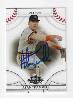 Autographed ALAN TRAMMELL Detroit Tigers 2008 Donruss Threads Card