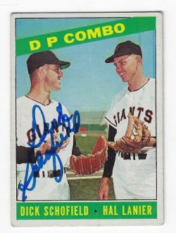 Autographed DICK SCHOFIELD San Francisco Giants 1966 Topps Card