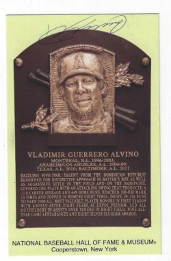 Autographed VLADIMIR GUERRERO Hall of Fame Gold Plaque Post card