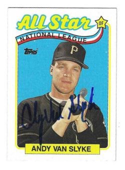 Autographed ANDY VAN SLYKE Pittsburgh Pirates 1989 Topps Card