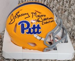 Autographed JOHNNY MAJORS University of Pitt Panthers Mini Helmet