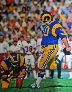 AUTOGRAPHED TOM DEMPSEY 16x20 Los Angeles Rams Photo