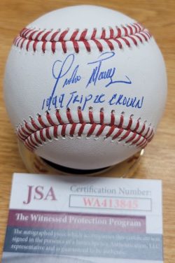 Autographed PEDRO MARTINEZ "1999 Triple Crown" Official Major League Baseball JSA Witness