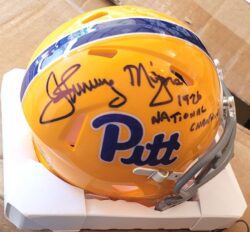 Autographed JOHNNY MAJORS University of Pitt Panthers Mini Helmet