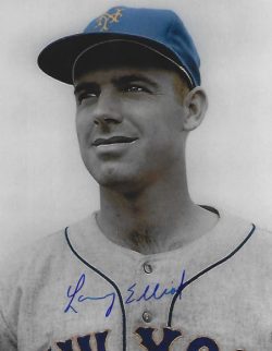 AUTOGRAPHED LARRY ELLIOT 8x10 New York Mets Photo