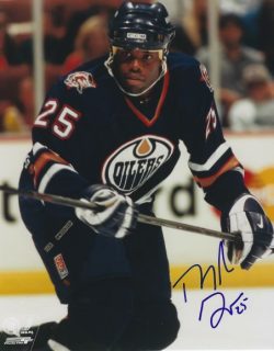 Autographed MIKE GRIER 8X10 EDMONTON OILERS Photo