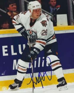 Autographed TODD MARCHANT 8X10 EDMONTON OILERS Photo