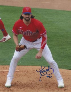 Autographed KENT EMANUEL 8X10 Philadelphia Phillies Photo
