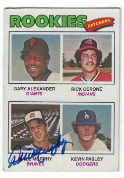 Autographed DALE MURPHY Atlanta Braves Rookie Card 1977 Topps Card