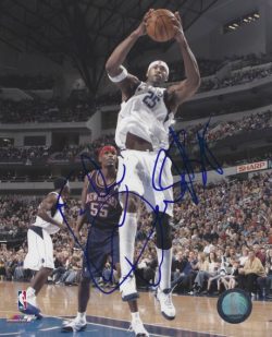 Autographed ERICK DAMPIER 8X10 Dallas Mavericks Photo