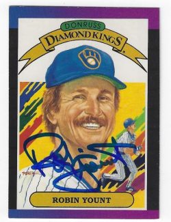 Autographed ROBIN YOUNT Milwaukee Brewers 1989 Donruss Diamond King Card