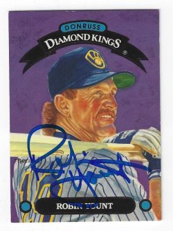 Autographed ROBIN YOUNT Milwaukee Brewers 1993 Donruss Diamond King Card