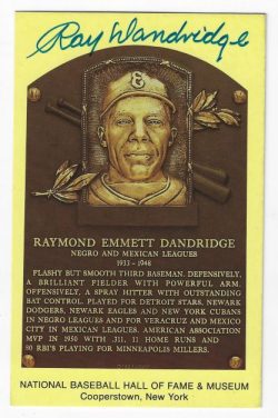 Autographed Ray Dandridge Hall of Fame Gold Plaque