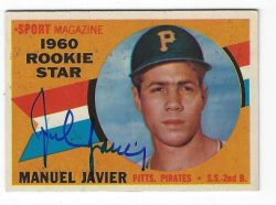 Autographed JULIAN JAVIER Pittsburgh Pirates 1960 Topps Card