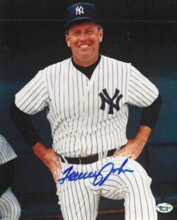 AUTOGRAPHED TOMMY JOHN 8X10 New York Yankees Photo