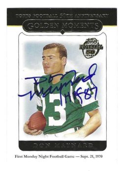 Autographed DON MAYNARD New York Jets 2005 Topps Golden Moments Card
