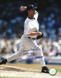 AUTOGRAPHED DENNY NEAGLE "2000 WS Champs" 8X10 New York Yankees Photo