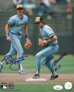 Autographed ROBIN YOUNT and JIM GANTNER 8x10 Milwaukee Brewers Photo JSA Witness