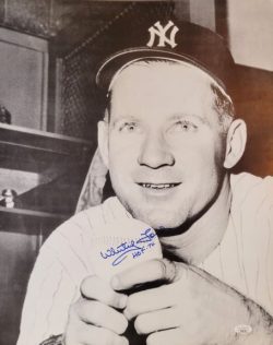 Autographed WHITEY FORD "HOF 74" 16X20 New York Yankees Photo JSA COA